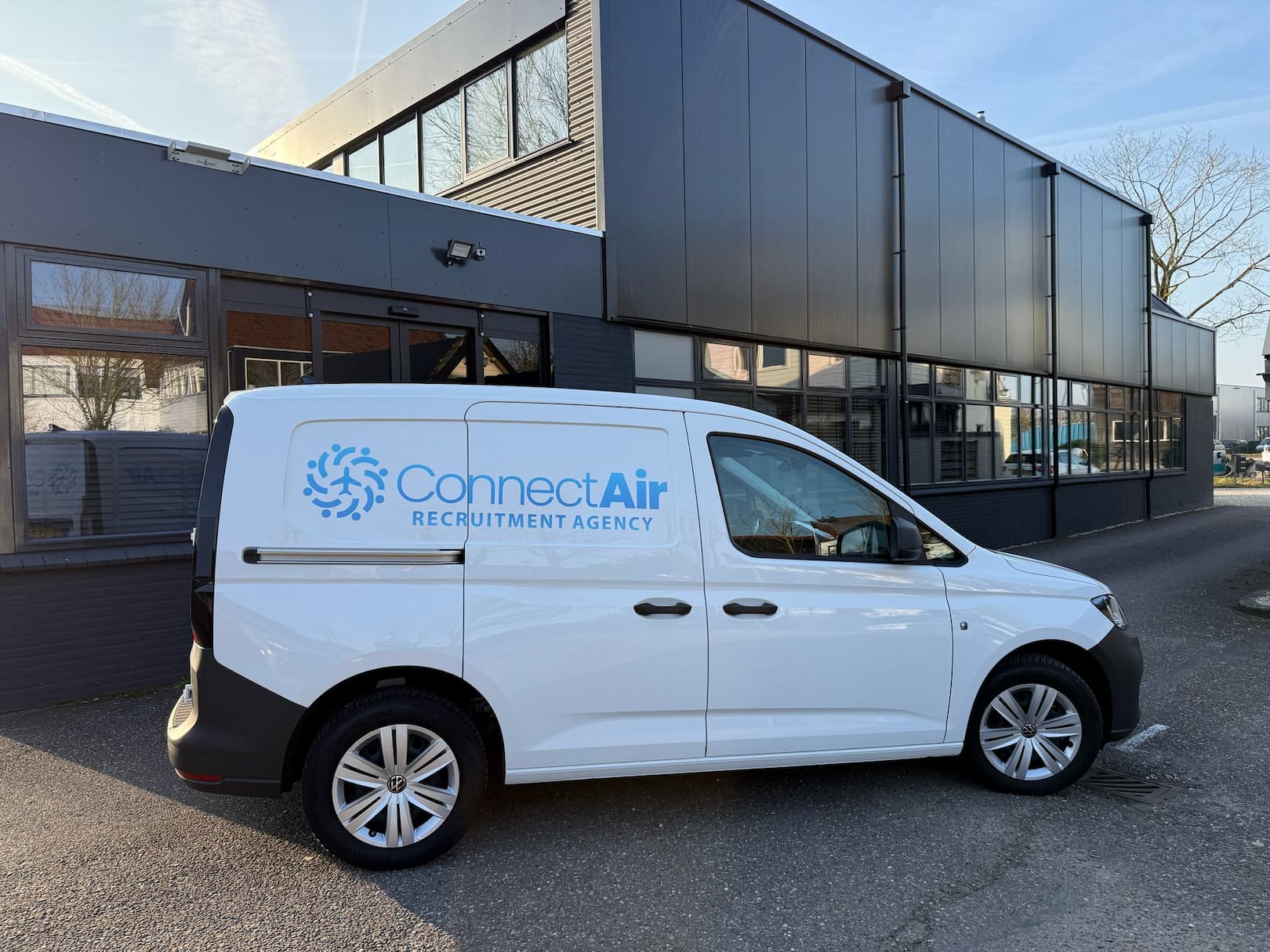 Volkswagen Caddy with ConnectAir Recruitment Agency Branding